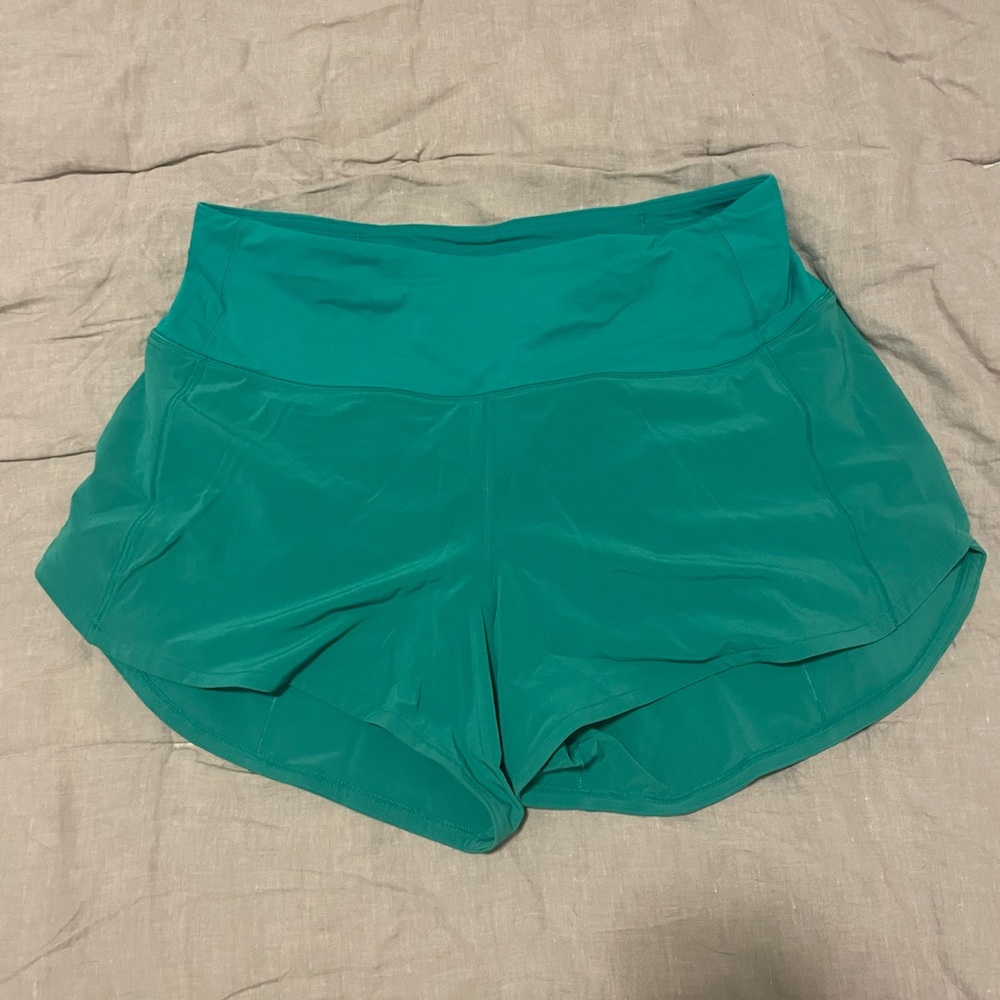 Lululemon Kelly Green Speed Up Shorts